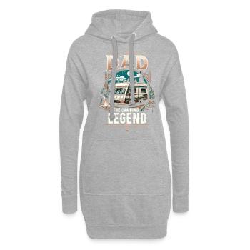 Fête des pères papa la légende du camping papa papa - Sweat-shirt à capuche long Femme - gris chiné - Devant