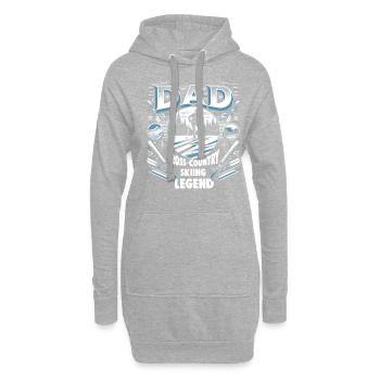 Fête des pères PAPA la légende du ski de fond Papa - Sweat-shirt à capuche long Femme - gris chiné - Devant