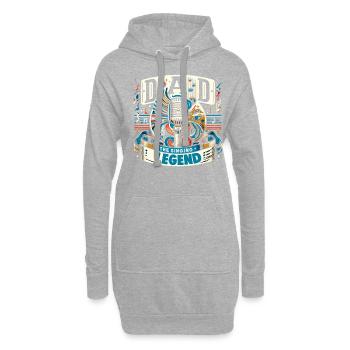 Fête des pères papa la légende du chant papa - Sweat-shirt à capuche long Femme - gris chiné - Devant