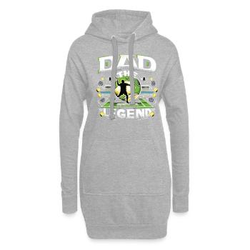 Fête des pères PAPA la légende du tennis Papa Papa - Sweat-shirt à capuche long Femme - gris chiné - Devant