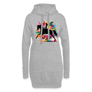 Fille Quarter Horse - Sweat-shirt à capuche long Femme - gris chiné - Devant