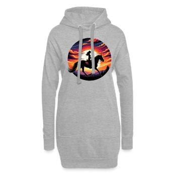 Fille Quarter Horse - Sweat-shirt à capuche long Femme - gris chiné - Devant