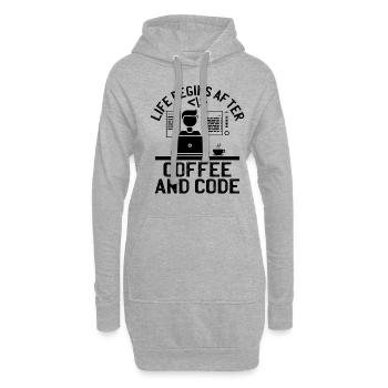 Kaffee-Codierung Programmierer Programmierer Entwickler Nerd Coff - Hoodie-Kleid - Grau meliert - Vorne