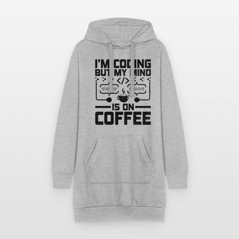 Kaffee-Codierung Programmierer Programmierer Entwickler Nerd Coff Hoodie-Kleid