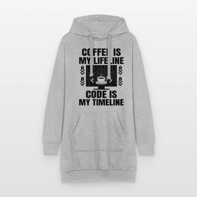 Kaffee-Codierung Programmierer Programmierer Entwickler Nerd Coff Hoodie-Kleid