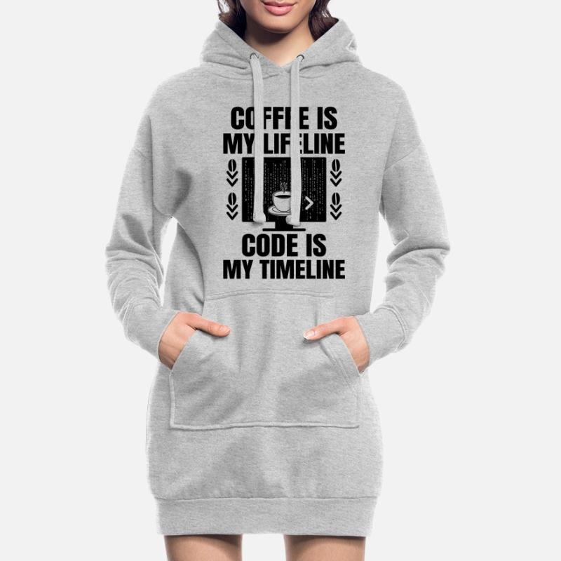 Kaffee-Codierung Programmierer Programmierer Entwickler Nerd Coff Hoodie-Kleid