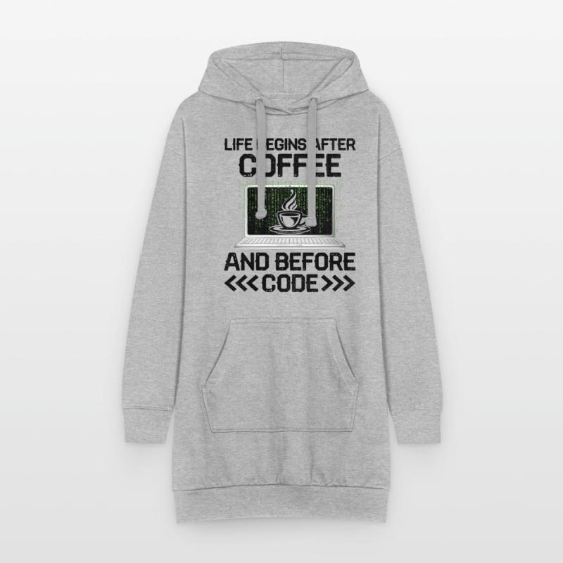 Kaffee-Codierung Programmierer Programmierer Entwickler Nerd Coff Hoodie-Kleid