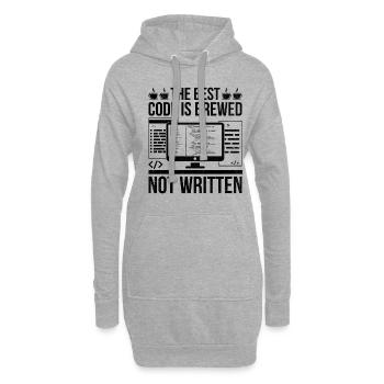 Café Codage Programmeur Codeur Développeur Nerd Coff - Sweat-shirt à capuche long Femme - gris chiné - Devant