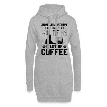 Café Codage Programmeur Codeur Développeur Nerd Coff - Sweat-shirt à capuche long Femme - gris chiné - Devant