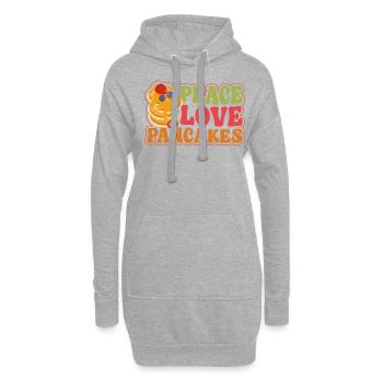 Pancake Lover Kids Girl Peace Love - Hoodie-Kleid - Grau meliert - Vorne
