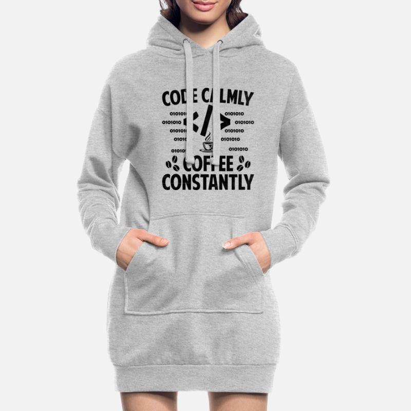 Kaffee-Codierung Programmierer Programmierer Entwickler Nerd Coff Hoodie-Kleid