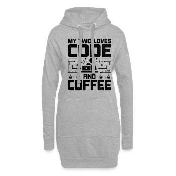 Kaffee-Codierung Programmierer Programmierer Entwickler Nerd Coff - Hoodie-Kleid - Grau meliert - Vorne