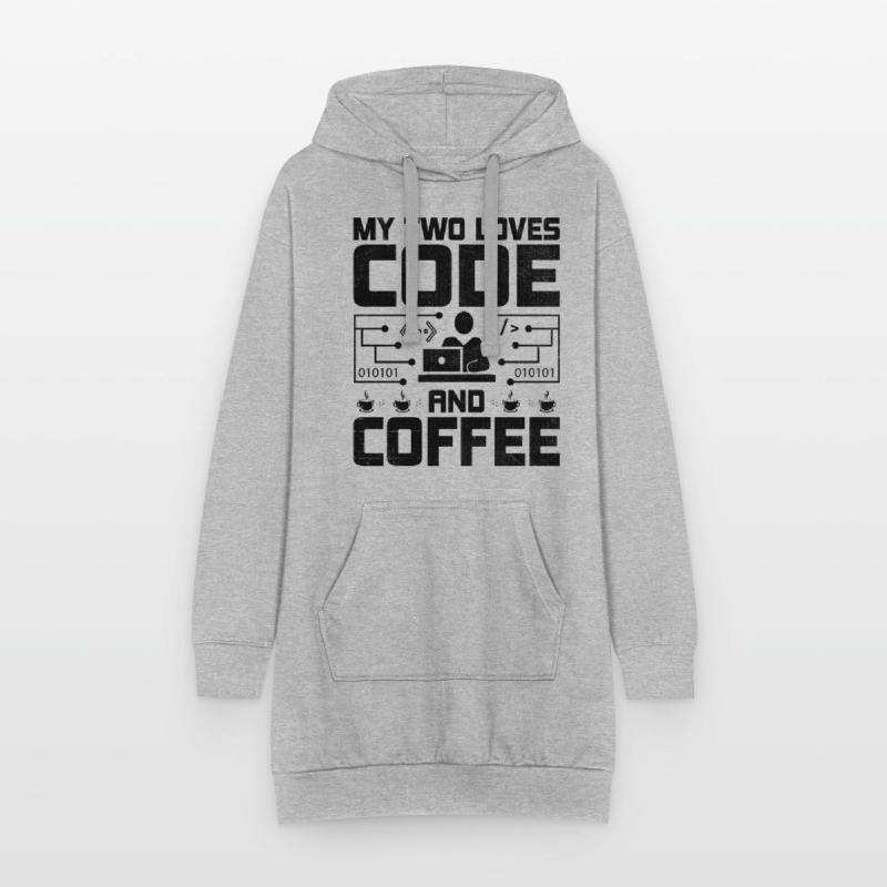 Kaffee-Codierung Programmierer Programmierer Entwickler Nerd Coff Hoodie-Kleid