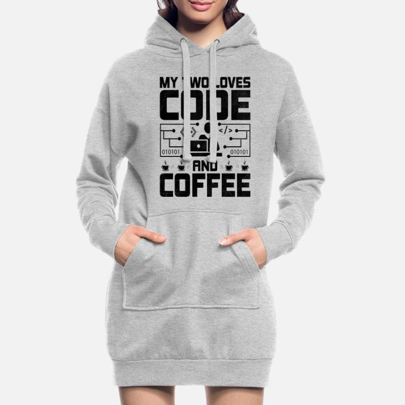 Kaffee-Codierung Programmierer Programmierer Entwickler Nerd Coff Hoodie-Kleid