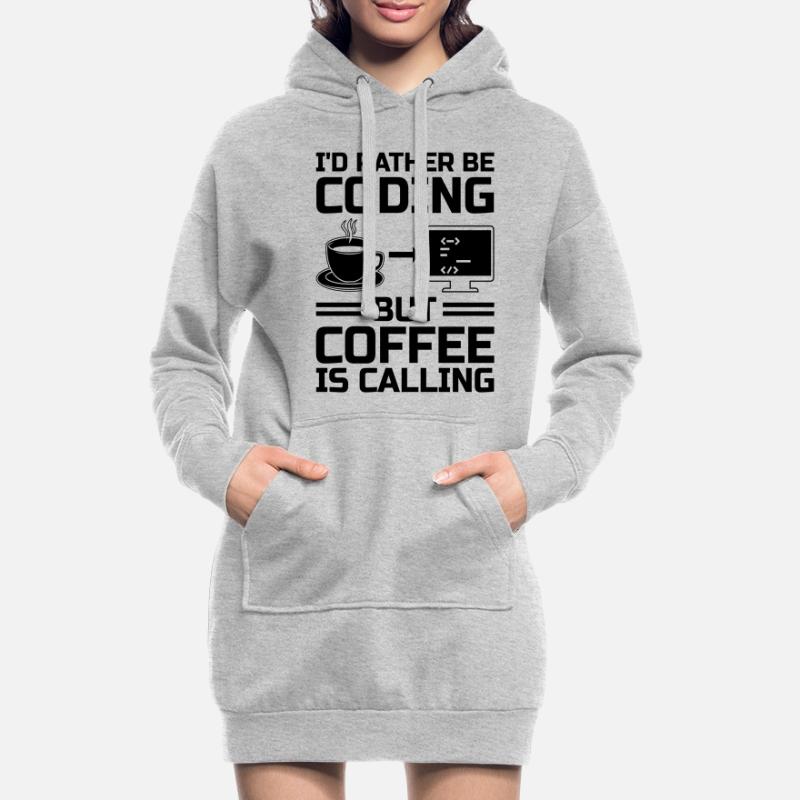 Café Codage Programmeur Codeur Développeur Nerd Coff Sweat-shirt à capuche long Femme