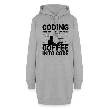 Kaffee-Codierung Programmierer Programmierer Entwickler Nerd Coff - Hoodie-Kleid - Grau meliert - Vorne