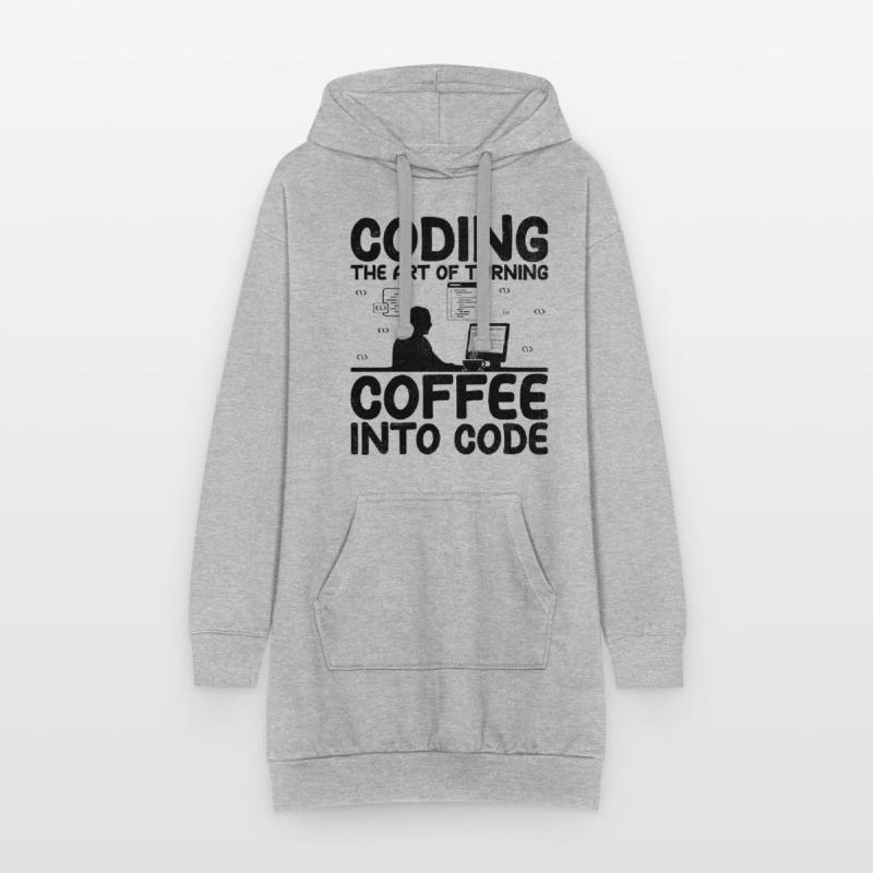 Kaffee-Codierung Programmierer Programmierer Entwickler Nerd Coff Hoodie-Kleid