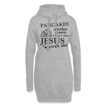 Amoureux des crêpes Enfants Jésus Foi - Sweat-shirt à capuche long Femme - gris chiné - Devant
