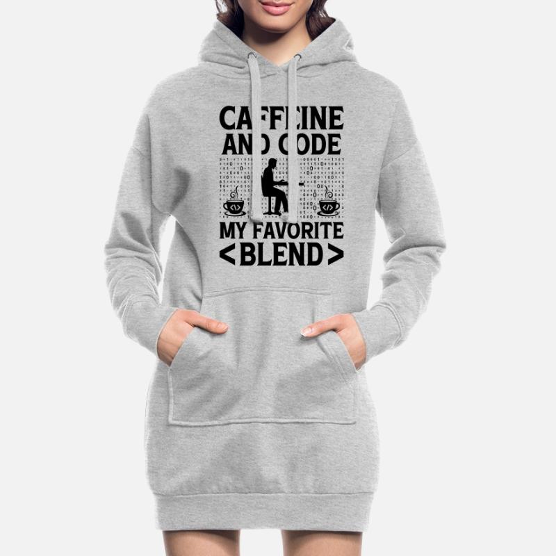 Café Codage Programmeur Codeur Développeur Nerd Coff Sweat-shirt à capuche long Femme