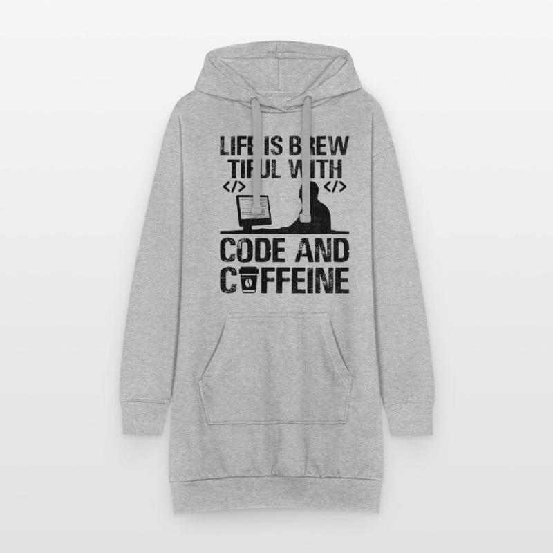Kaffee-Codierung Programmierer Programmierer Entwickler Nerd Coff Hoodie-Kleid