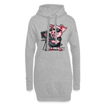 Réalisateur Directeur de la photographie Pig - Sweat-shirt à capuche long Femme - gris chiné - Devant