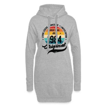 Rétro 40 ans juillet 1984 anniversaire Vintage Bday - Sweat-shirt à capuche long Femme - gris chiné - Devant