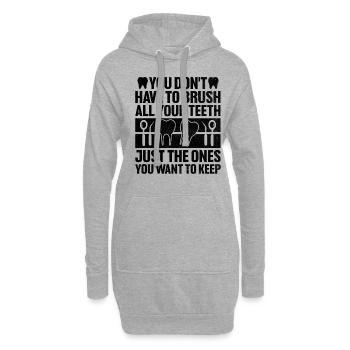 Vous n’avez pas besoin de brosser toutes vos dents Bosselure dentaire - Sweat-shirt à capuche long Femme - gris chiné - Devant