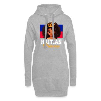 Haitian princess, haiti - Hoodie-Kleid - Grau meliert - Vorne