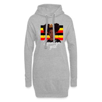Uganda flag, american ugandan - Hoodie-Kleid - Grau meliert - Vorne