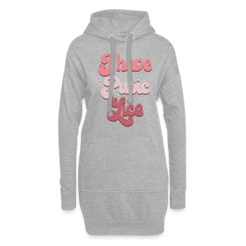 Arc-en-ciel ironique pubien poux humour vêtements - Sweat-shirt à capuche long Femme - gris chiné - Devant