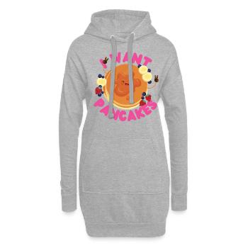 Amoureux des crêpes Les enfants je veux des crêpes - Sweat-shirt à capuche long Femme - gris chiné - Devant