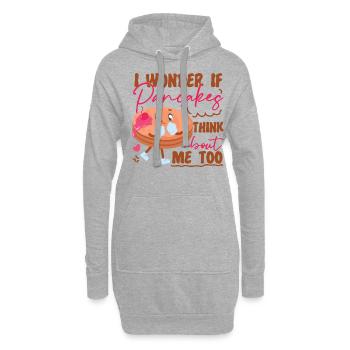 Pancake Lover Kids I Wonder If - Hoodie-Kleid - Grau meliert - Vorne
