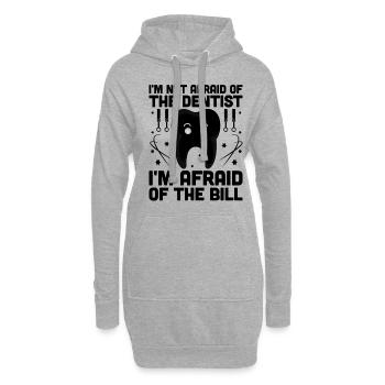 Ich habe keine Angst vor dem Zahnarzt Ich habe Angst vor dem Bi - Hoodie-Kleid - Grau meliert - Vorne