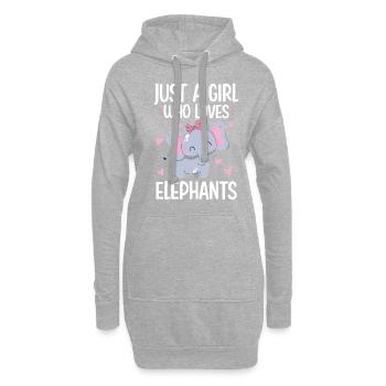 Niedliches Elefantenliebhaber-mädchen-t-shirt - Hoodie-Kleid - Grau meliert - Vorne