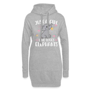 Niedliches Elefantenliebhaber-mädchen-t-shirt - Hoodie-Kleid - Grau meliert - Vorne
