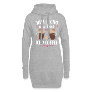 « fille aime le café glacé T-shirt d’été » - Sweat-shirt à capuche long Femme - gris chiné - Devant