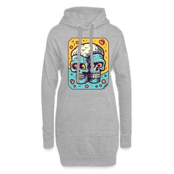 Zombies cérébraux à deux têtes - Sweat-shirt à capuche long Femme - gris chiné - Devant