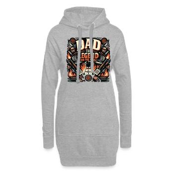 Fête des pères Papa la légende sur le gril Papa Papa - Sweat-shirt à capuche long Femme - gris chiné - Devant
