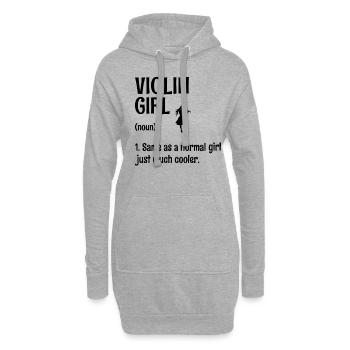 Violin Girl Same As A Normal Girl Juste Beaucoup Plus Cool - Sweat-shirt à capuche long Femme - gris chiné - Devant
