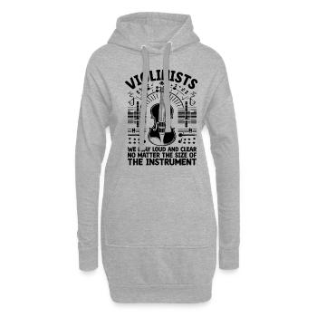 Violonistes Nous Jouons Lound Et Clair Peu Importe Le S - Sweat-shirt à capuche long Femme - gris chiné - Devant