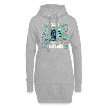 Fête des pères Papa la légende du plongeur Papa Papa plongeur - Sweat-shirt à capuche long Femme - gris chiné - Devant