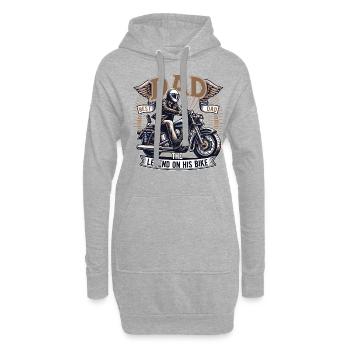 Fête des pères Papa la légende sur son vélo Papa Papa - Sweat-shirt à capuche long Femme - gris chiné - Devant