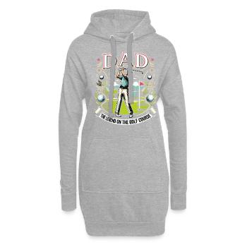 Fête des pères Papa la légende sur le terrain de golf Papa - Sweat-shirt à capuche long Femme - gris chiné - Devant