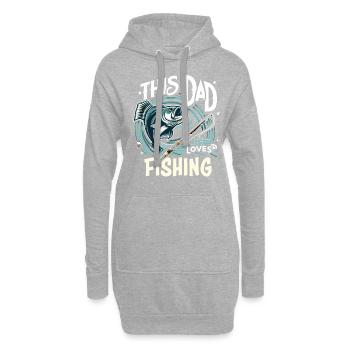 Fischer Vatertag This dad loves fishing Papa Vater - Hoodie-Kleid - Grau meliert - Vorne