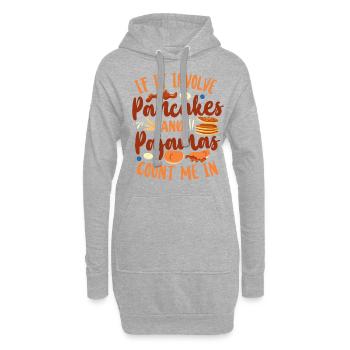 Pancake Lover Kids If It Involves - Hoodie Dress - heather grey - Front