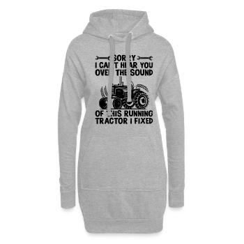 Mécanicien agricole Drôle de tracteur Mécanique Ferme - Sweat-shirt à capuche long Femme - gris chiné - Devant