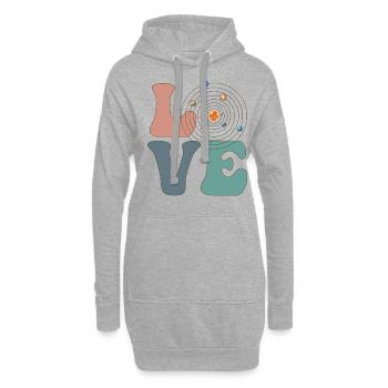 LIEBE Sonnensystem Astrologie Planeten - Hoodie-Kleid - Grau meliert - Vorne