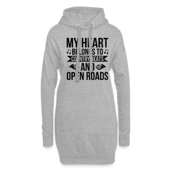 Comté Musique Vintage Amateur de musique Western Country C - Sweat-shirt à capuche long Femme - gris chiné - Devant