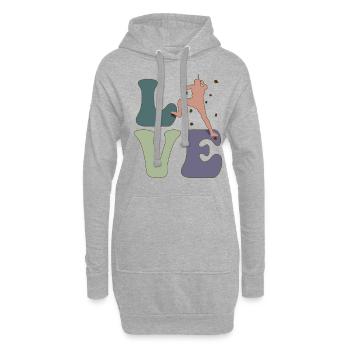 LOVE Wandklettern Indoor Wandkletterer Bouldering - Hoodie-Kleid - Grau meliert - Vorne