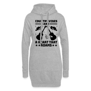 Comté Musique Vintage Amateur de musique Western Country C - Sweat-shirt à capuche long Femme - gris chiné - Devant